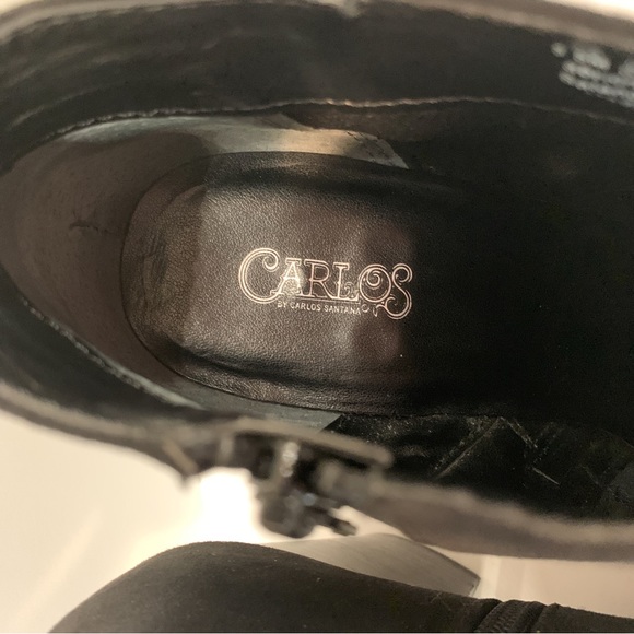 Carlos by Carlos Santana Black Suede Fringe Ankle Boots Size 8.5 - Picture 8 of 9